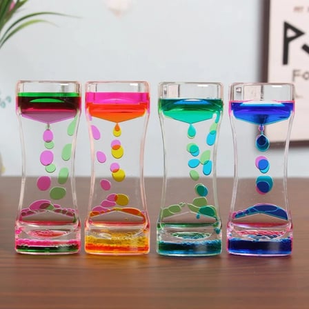 Şık Tasarımlı Dekoratif Sulu Kum Saati 14x6 cm
