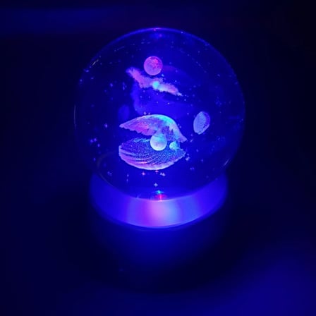 Işıklı Kristal Cam Küre 3 Adet Mini Saat ile