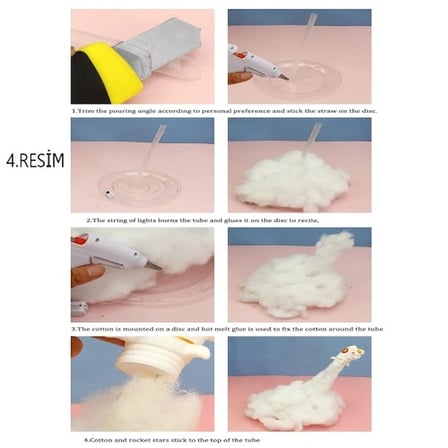 Dekoratif Uçan Astronot Gece Lambası 2 Metre LED Işık