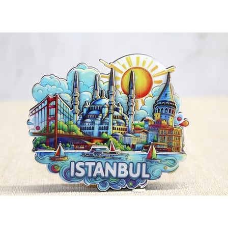 Magnet 9.5x9 cm İstanbul Temalı (Ahşap Model)