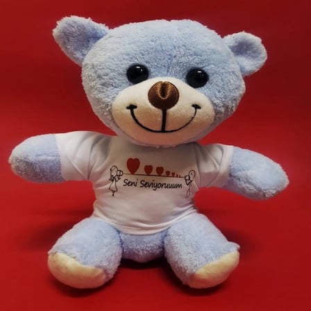 Sevimli Peluş Tişörtlü 25 cm Özel Hediye