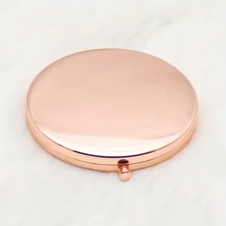 Şık Rose Renk Yuvarlak Cep 7 cm Kişiselleştirilebilir