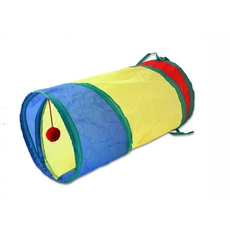 Eğlenceli Kedi Oyun Tüneli 50 cm İki Top ile Aktif Dinlenme
