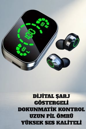 Mikrofonlu Bluetooth Kulaklık Dokunmatik Kontrol 2 Adet