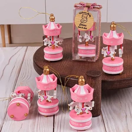 Romantik Dekoratif Atlı Karınca 6'lı Açık Pembe Set
