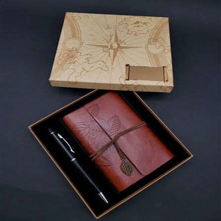 Şık Defter ve Siyah Touchpen Kalem Seti 18x17 cm Kutu Ölçüsü
