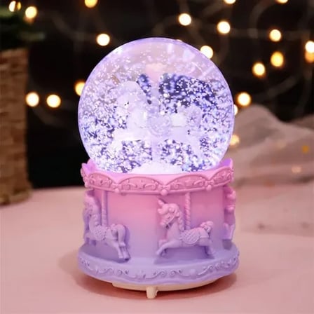 Masalsı Unicorn Figürlü Orta Boy Kar Küresi