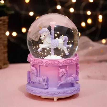 Masalsı Unicorn Figürlü Orta Boy Kar Küresi