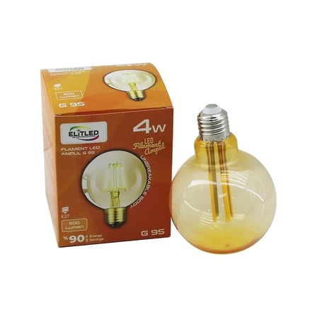 Rustik Altın Renkli Filament Ampul E27 400 Lumen Kırılmaz Gövde