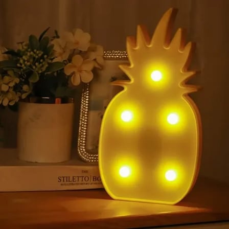 Tropikal Ananas Gece Lambası 14x25 cm Kablosuz