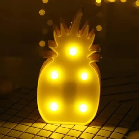 Tropikal Ananas Gece Lambası 14x25 cm Kablosuz