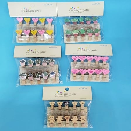Dekoratif Figürlü İpli Mandal 10'lu Set