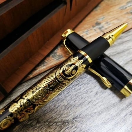 Şık Osmanlı Tuğralı Roller Kalem Altın Detaylı