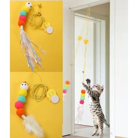 Eğlenceli Yapışkanlı Kedi Oyun Oltası 1 Adet