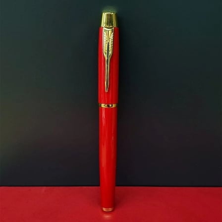 Şık Metal Kırmızı Roller Kalem 13 cm - Özel İmza İçin