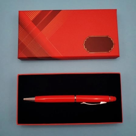Şık Kırmızı Tükenmez Kalem Seti 14 cm Dokunmatik Cihazlar için