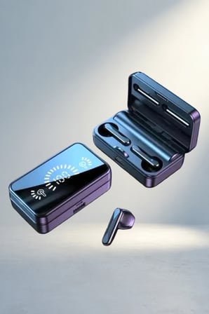 Dijital Göstergeye Sahip Bluetooth Kulaklık Telefon Standlı