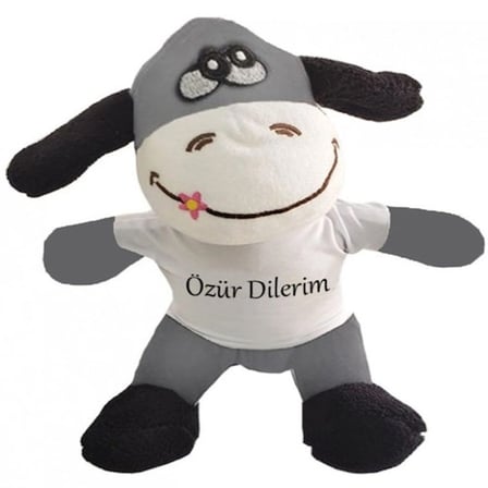 Sevimli Peluş Eşek Oyuncak 24 cm Tişörtlü Hediye