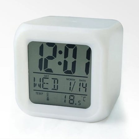 Modern Renk Değiştiren Küp Saat 8x8 cm Ofis Aksesuarı