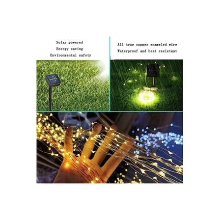 Dekoratif Güneş Enerjili LED Şerit 20 Metre 200 Adet Işık