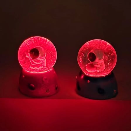 Dekoratif Işıklı Astronot Kar Küresi 7 cm Mini Boy