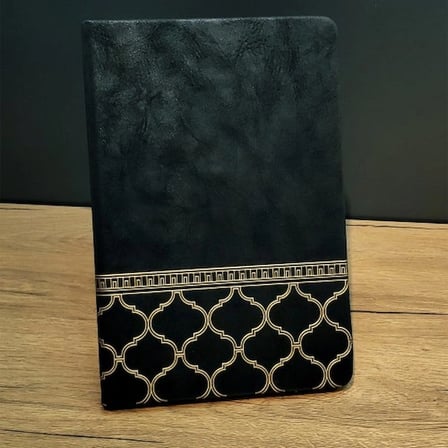 Şık Tasarımlı Siyah Deri Defter 21 cm x 15 cm Günlük Kullanım