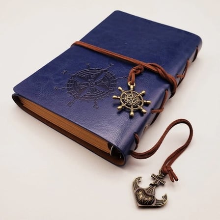 Dekoratif Pusula Deri Defter 18.5x12.5 cm Özel Günler İçin