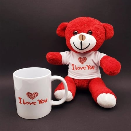 Şık I Love You Kupa ve Kırmızı Seti