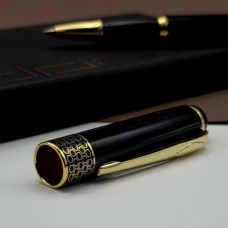 Şık Tasarımlı Siyah Metal Roller Kalem 14 cm Hediye Seti