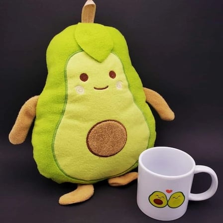 Sevimli Avokado Yastık ve Kupa Seti 35 cm x 8 cm