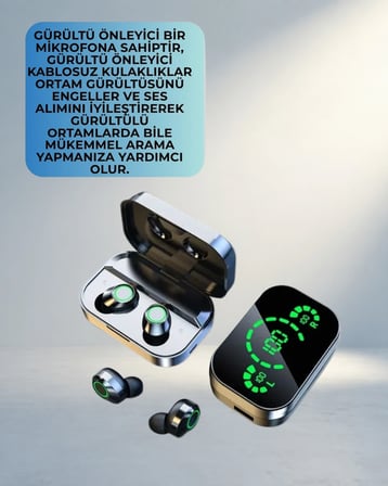 Kablosuz Kulaklık Bluetooth 5.0 Şarj Kutulu Parmak İzi Kontrollü