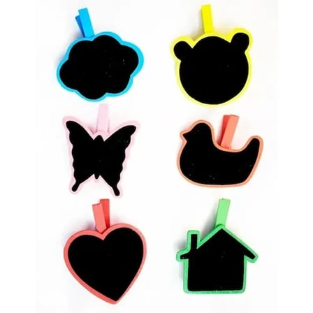 Şık Desenli Ahşap Mandal 6'lı Set 10 Paket
