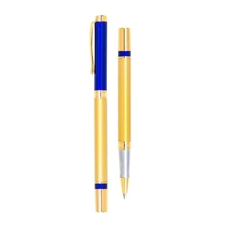 Şık Metal Roller Kalem 13.5 cm Lacivert Detaylı