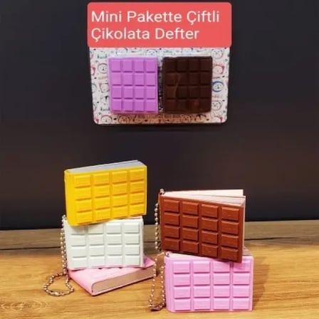 Çikolata Görünümlü Mini Defteri 2 Adet Set