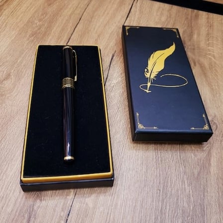 Şık Tasarımlı Metal Kalem Siyah Desenli 1 Adet