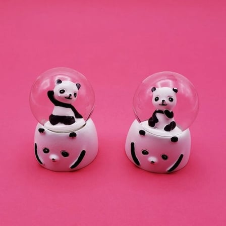Sevimli Panda Tasarımlı Işıklı Kar Küresi 7 cm