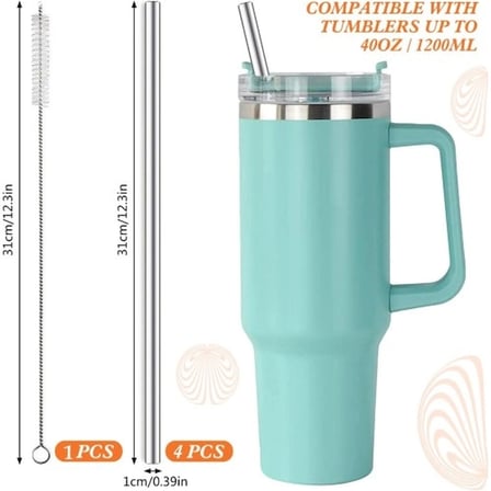 Ekstra Uzun Paslanmaz Çelik Pipet Seti 3 Parça