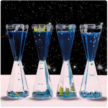 Eğlenceli Uzay Temalı Dökülen Yağ Kum Saati 17.4 cm