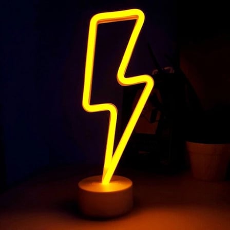 Eğlenceli Neon Işıklı Şimşek Lamba USB ve Pil Uyumlu