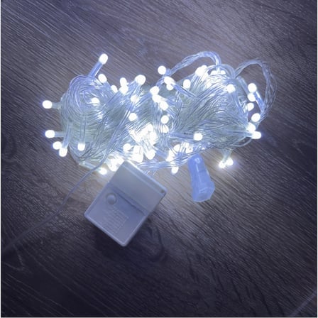 Beyaz Işık 100 Led Damla Uçlu 10 Metre Şeffaf Kablo