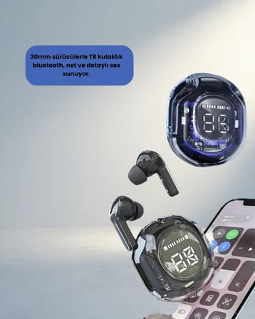 Şık Kulaklık 30 mm Bluetooth 5.3 Teknolojisi