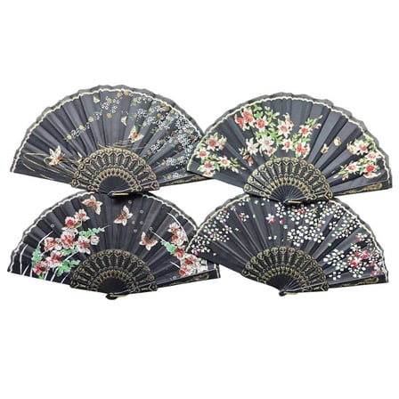 Karışık Renkli Plastik Kumaş Yelpaze 12'li Set