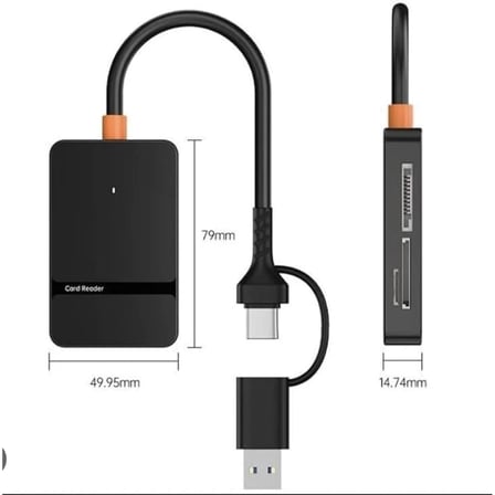 Pratik 8'li Kart Okuyucu Type-C ve USB Uyumlu
