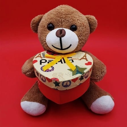 Sevimli Kutulu Kahverengi 25 cm Peluş Hediye