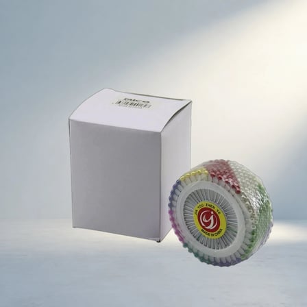 Renkli Toplu Başörtü İğnesi Yuvarlak Disk Standlı 1440 Adet Set
