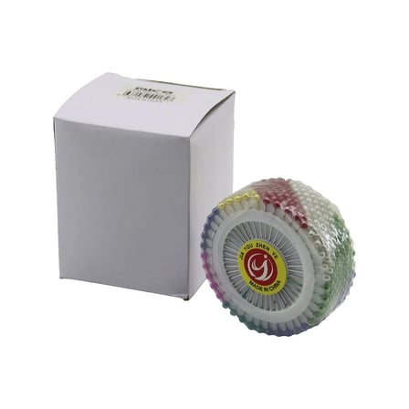 Renkli Toplu Başörtü İğnesi Yuvarlak Disk Standlı 1440 Adet Set