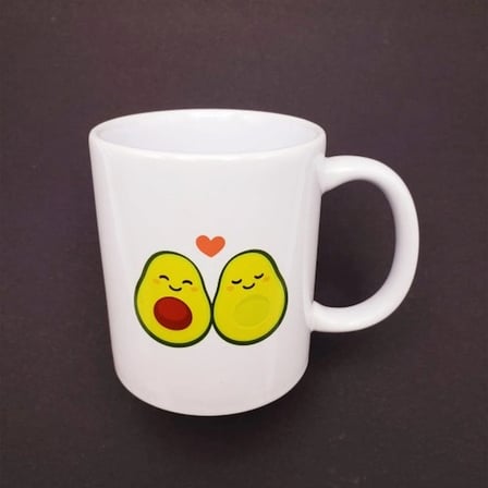 Şık Avokado Tasarımlı Çift Baskılı Kupa Bardak 8 cm x 10 cm