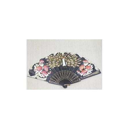 Şık Plastik Tavuskuşu Yelpaze 23 cm Dekoratif