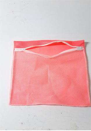 Pembe Fermuarlı - Hassas Çamaşır Terlik Ayakkabı Yıkama Filesi Büyük Boy