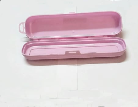 Pembe Multi Renkli Kapaklı Kalemlik Kutusu -çanta İçi Saklama - Diş Fırçası - Makyaj Fırçası Kutu Di